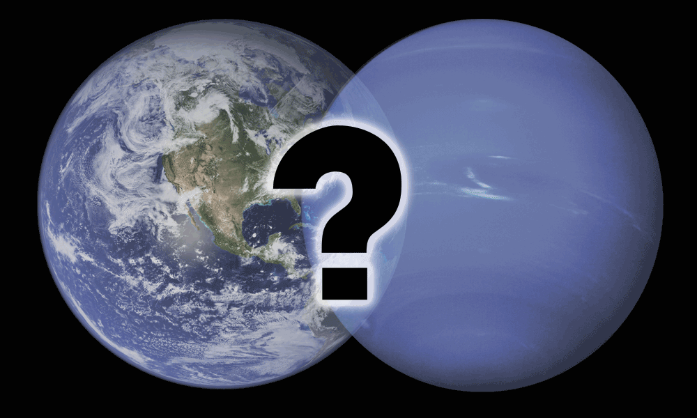 An image of Earth and the Water planet colliding