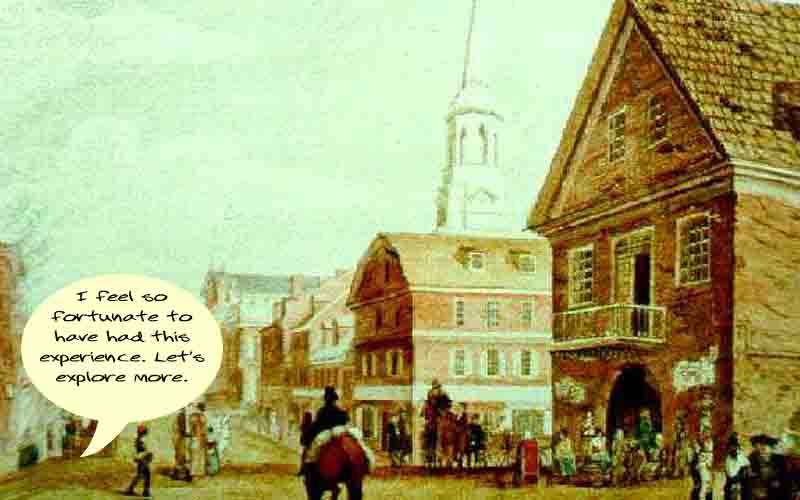 The streets in the US in 18th century