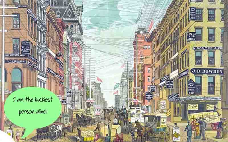 The streets in the US in 18th century